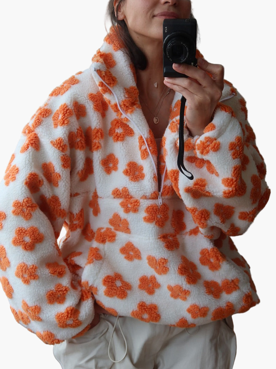 Sweat-shirt femme style bohème à fleurs pour moments cocooning et sorties décontractées