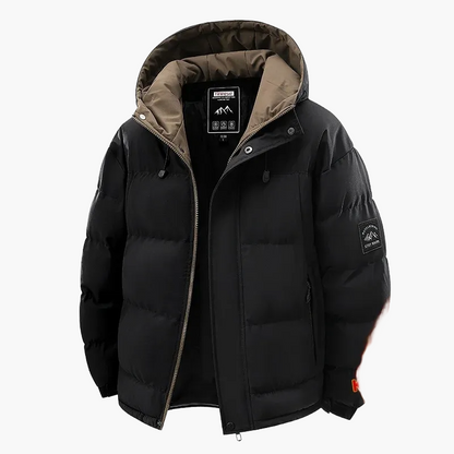 Veste d'hiver imperméable et coupe-vent décontractée pour homme – Style urbain avec capuche amovible