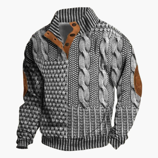 Veste décontractée style tricot torsadé pour homme – Look hivernal moderne