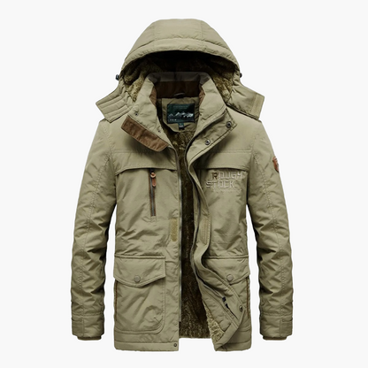 Veste d'hiver à capuche style militaire pour homme – Coupe décontractée, idéale pour le plein air et l'aventure