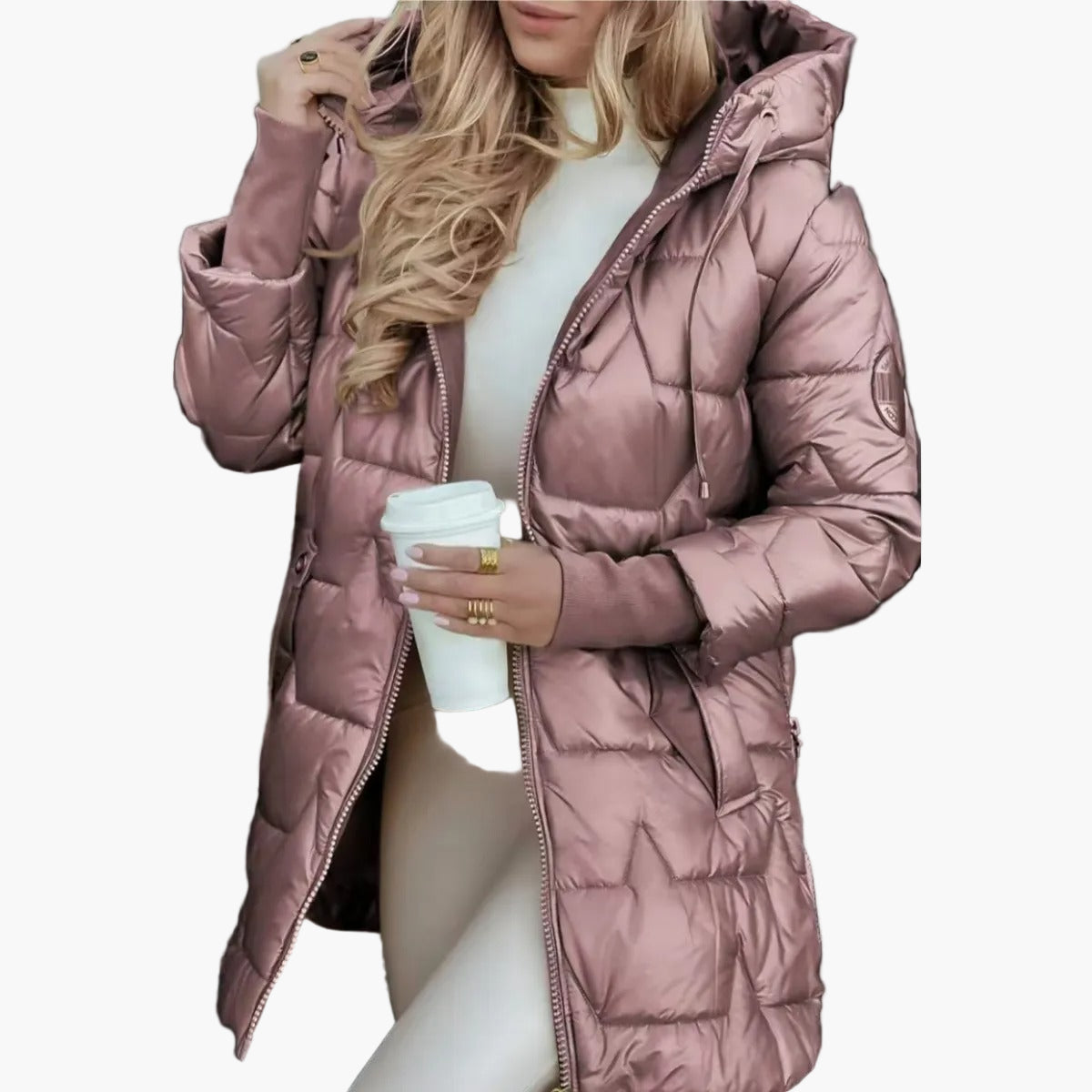 Manteau matelassé à capuche style urbain pour femme – Idéal pour l'automne et l'hiver