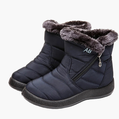 Bottes d'hiver imperméables pour femme style décontracté avec doublure chaude et fermeture éclair