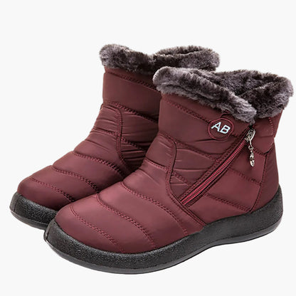 Bottes d'hiver imperméables pour femme style décontracté avec doublure chaude et fermeture éclair