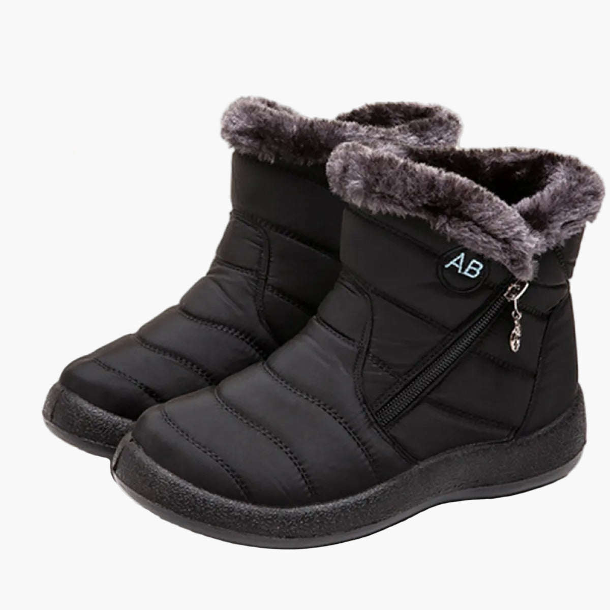 Bottes d'hiver imperméables pour femme style décontracté avec doublure chaude et fermeture éclair