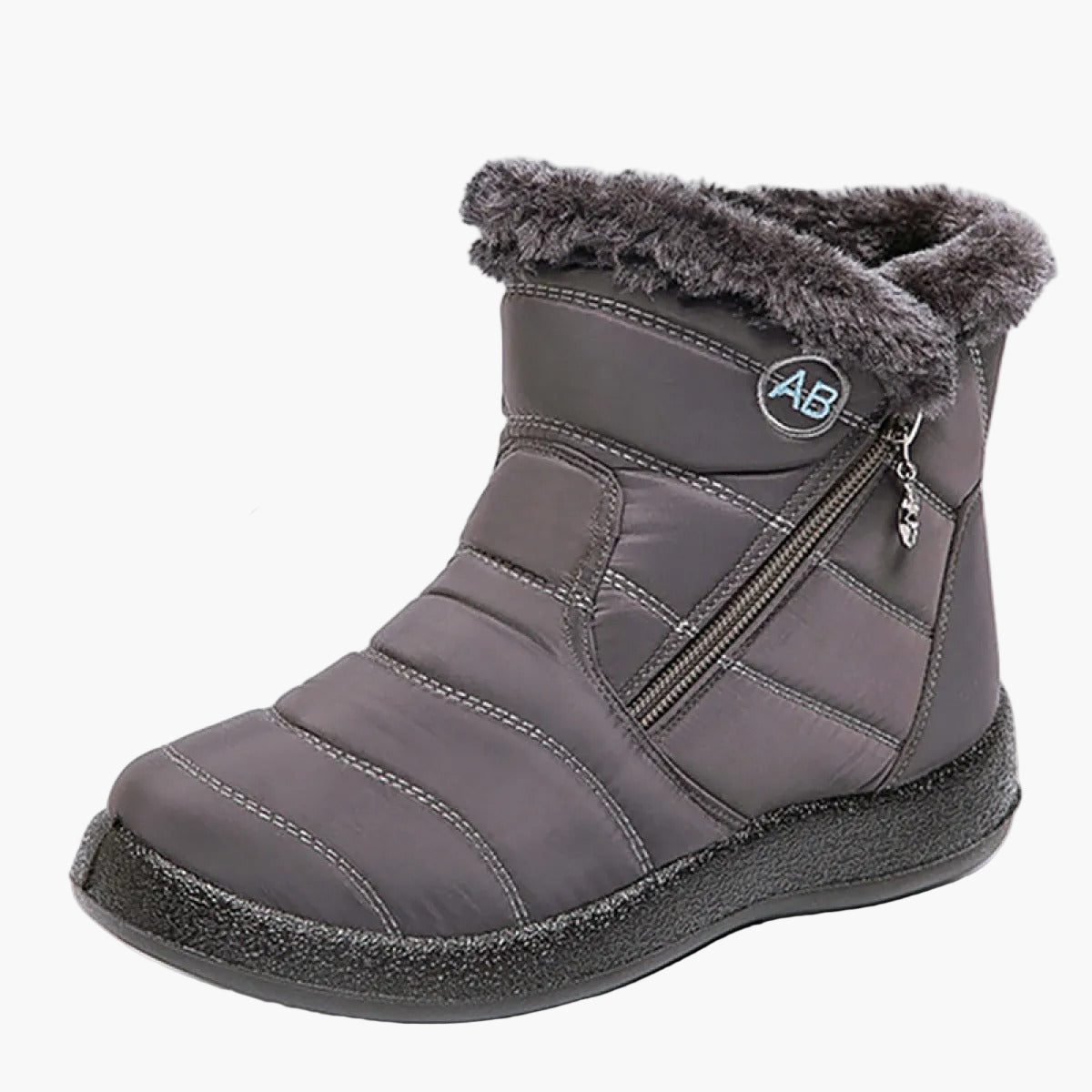 Bottes d'hiver imperméables pour femme style décontracté avec doublure chaude et fermeture éclair