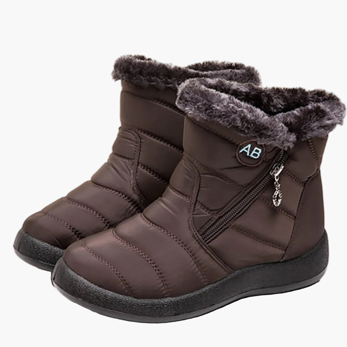 Bottes d'hiver imperméables pour femme style décontracté avec doublure chaude et fermeture éclair