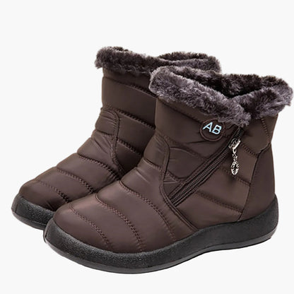 Bottes d'hiver imperméables pour femme style décontracté avec doublure chaude et fermeture éclair
