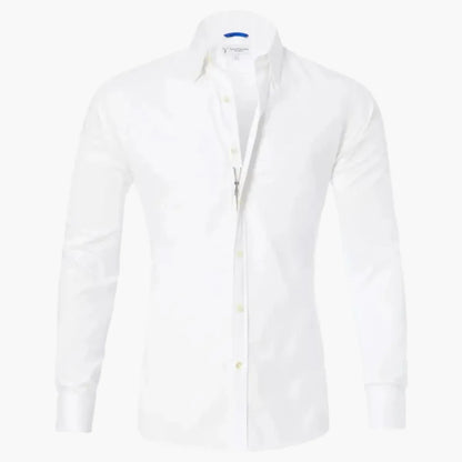 Chemise homme ajustée à fermeture zippée style moderne affaires et loisirs