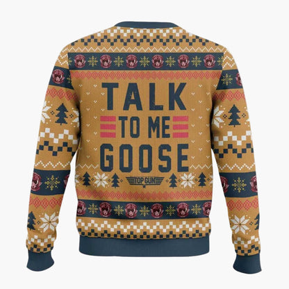 Pull de Noël Homme Style Ugly Sweater Motif Oie Drôle « Talk to Me Goose »