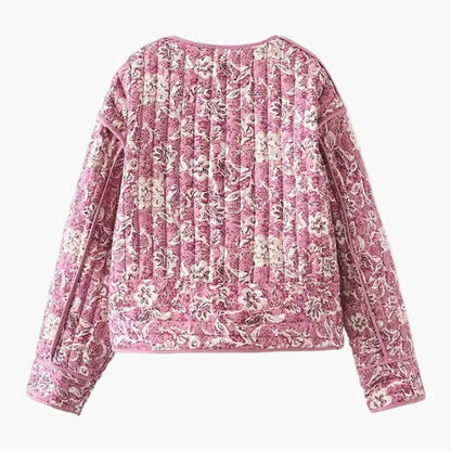 Veste matelassée à imprimé floral style bohème pour femme - Élégante et décontractée