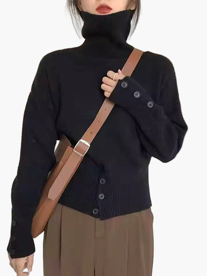 Pull à Col Roulé Décontracté pour Femme – Style Oversize Élégant pour l’Automne et l’Hiver