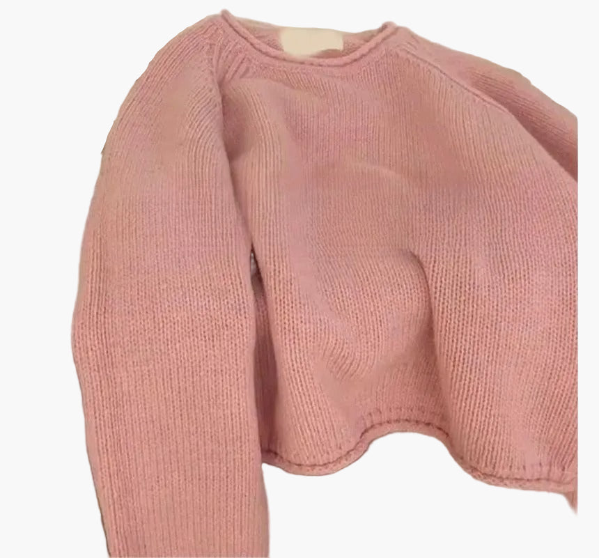 Pull Femme Style Décontracté Col Rond Manches Bouffantes Idéal Quotidien