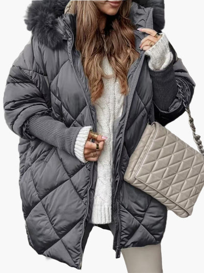 Manteau doudoune oversize à capuche pour femme, style chic et décontracté, idéal pour l'hiver