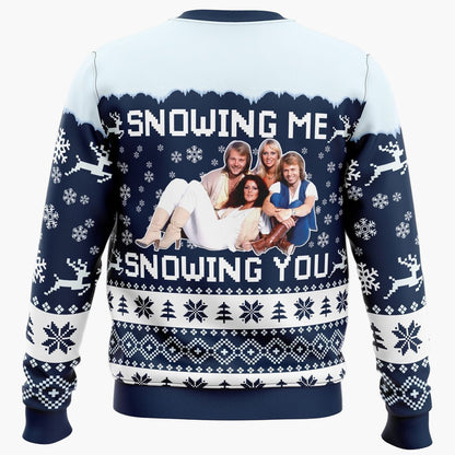 Sweat-shirt de Noël unisexe style pull moche ABBA "Snowing Me, Snowing You"