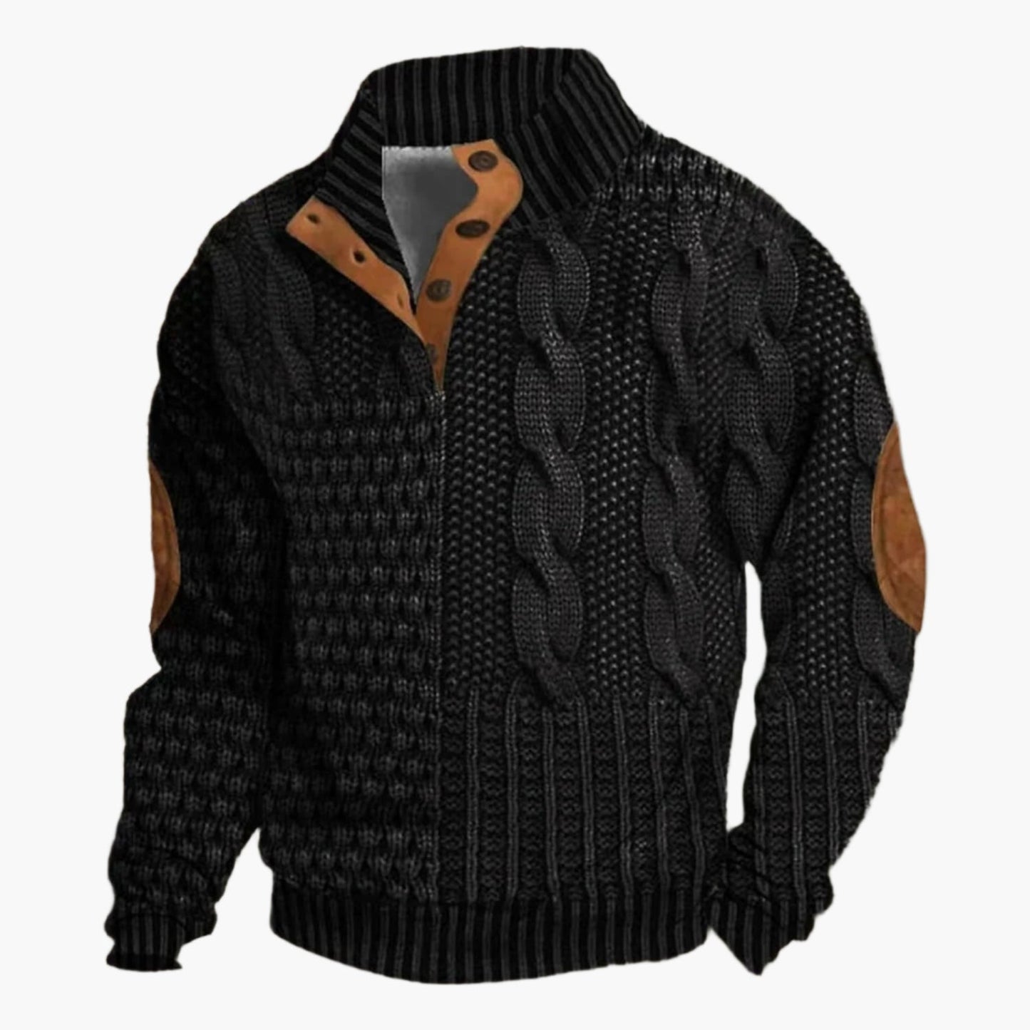 Veste décontractée style tricot torsadé pour homme – Look hivernal moderne