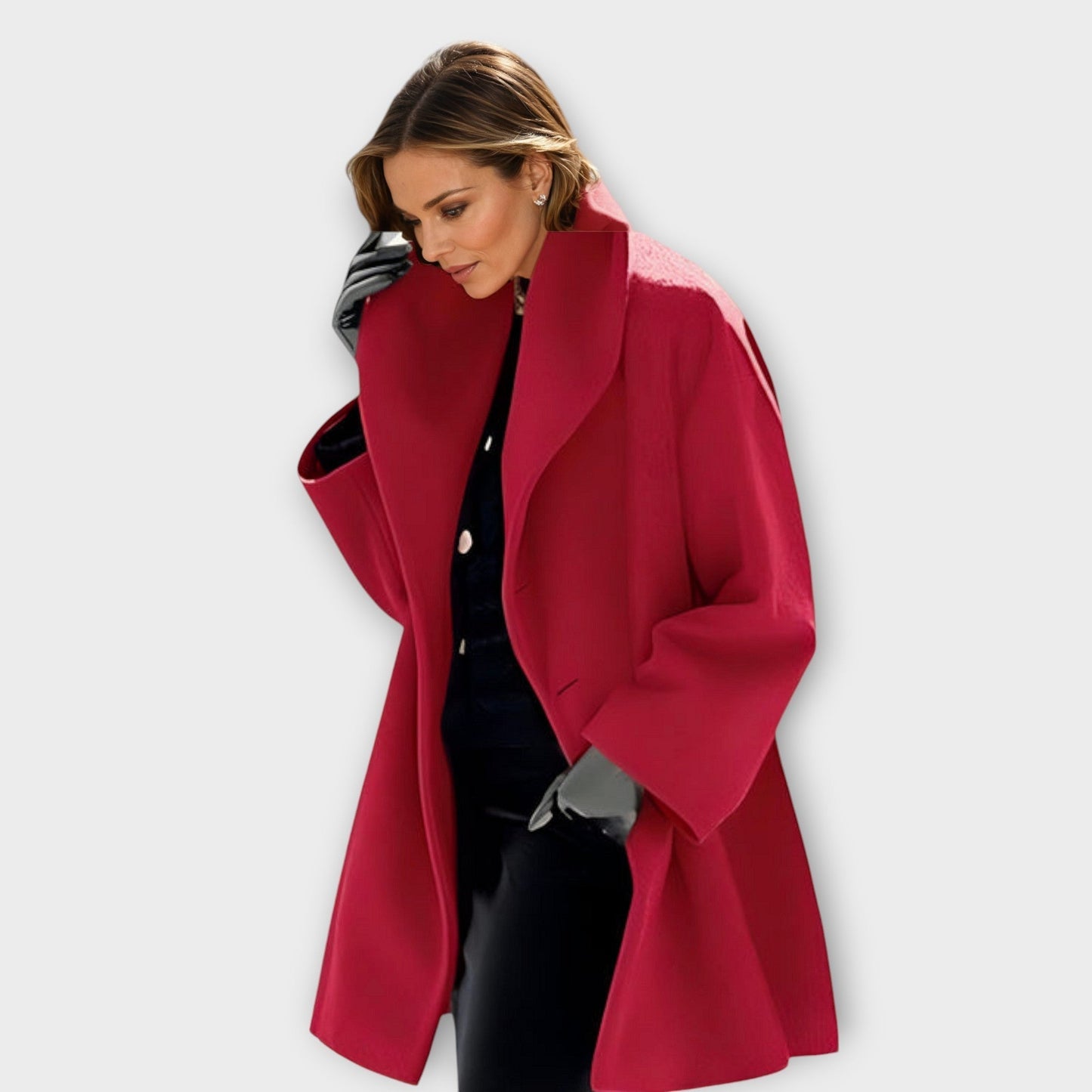 Manteau Femme Élégant à Col Châle Style Oversize pour Bureau et Quotidien