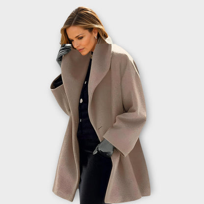 Manteau Femme Élégant à Col Châle Style Oversize pour Bureau et Quotidien