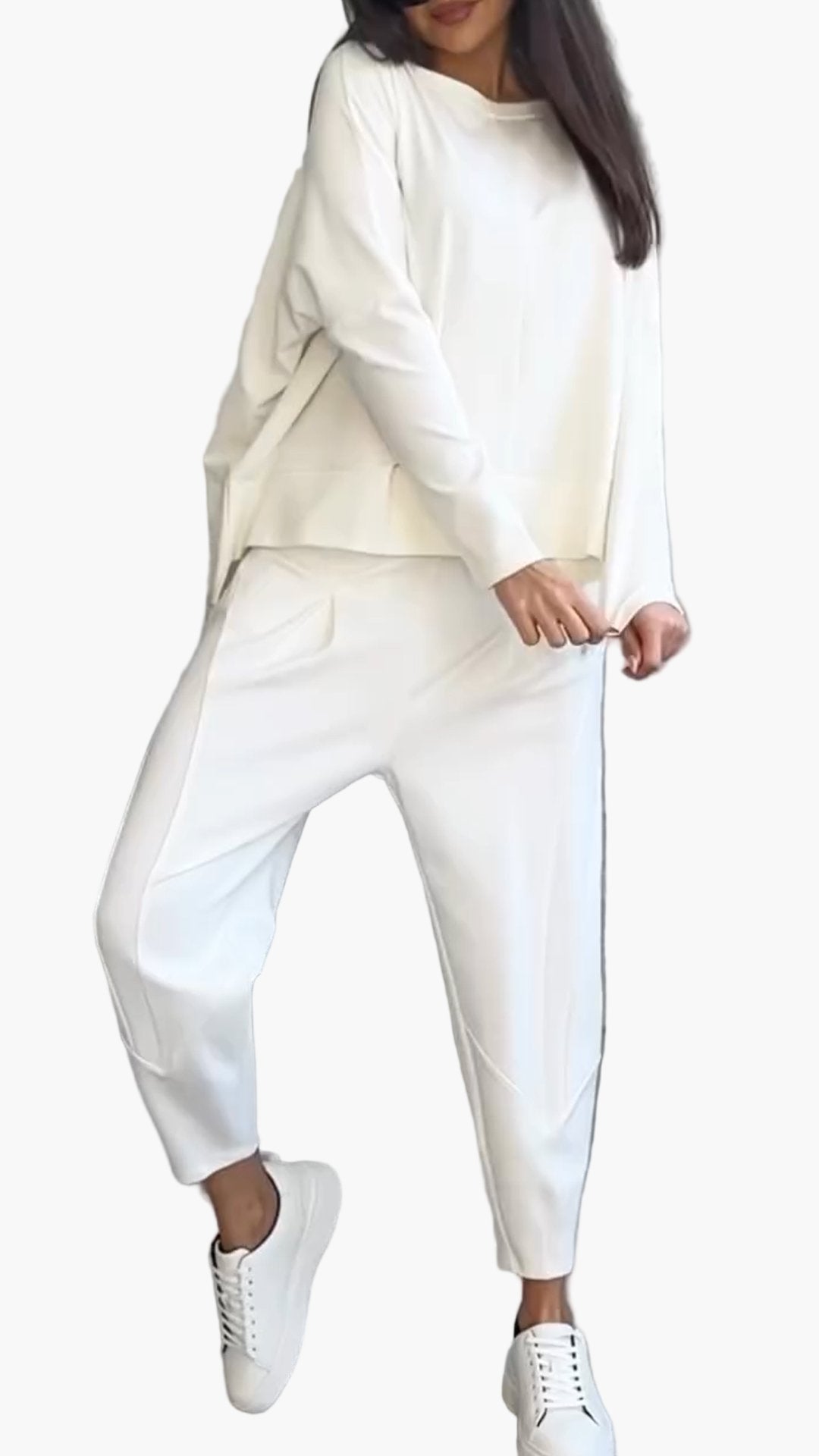 Ensemble détente deux pièces style décontracté pour femme – confort chic pour la maison et les sorties