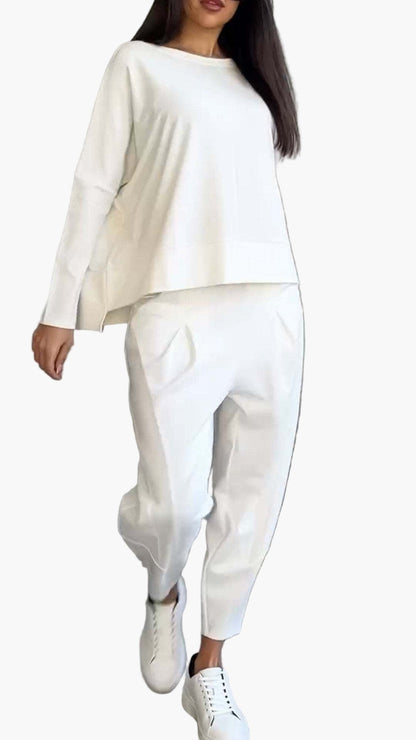 Ensemble détente deux pièces style décontracté pour femme – confort chic pour la maison et les sorties