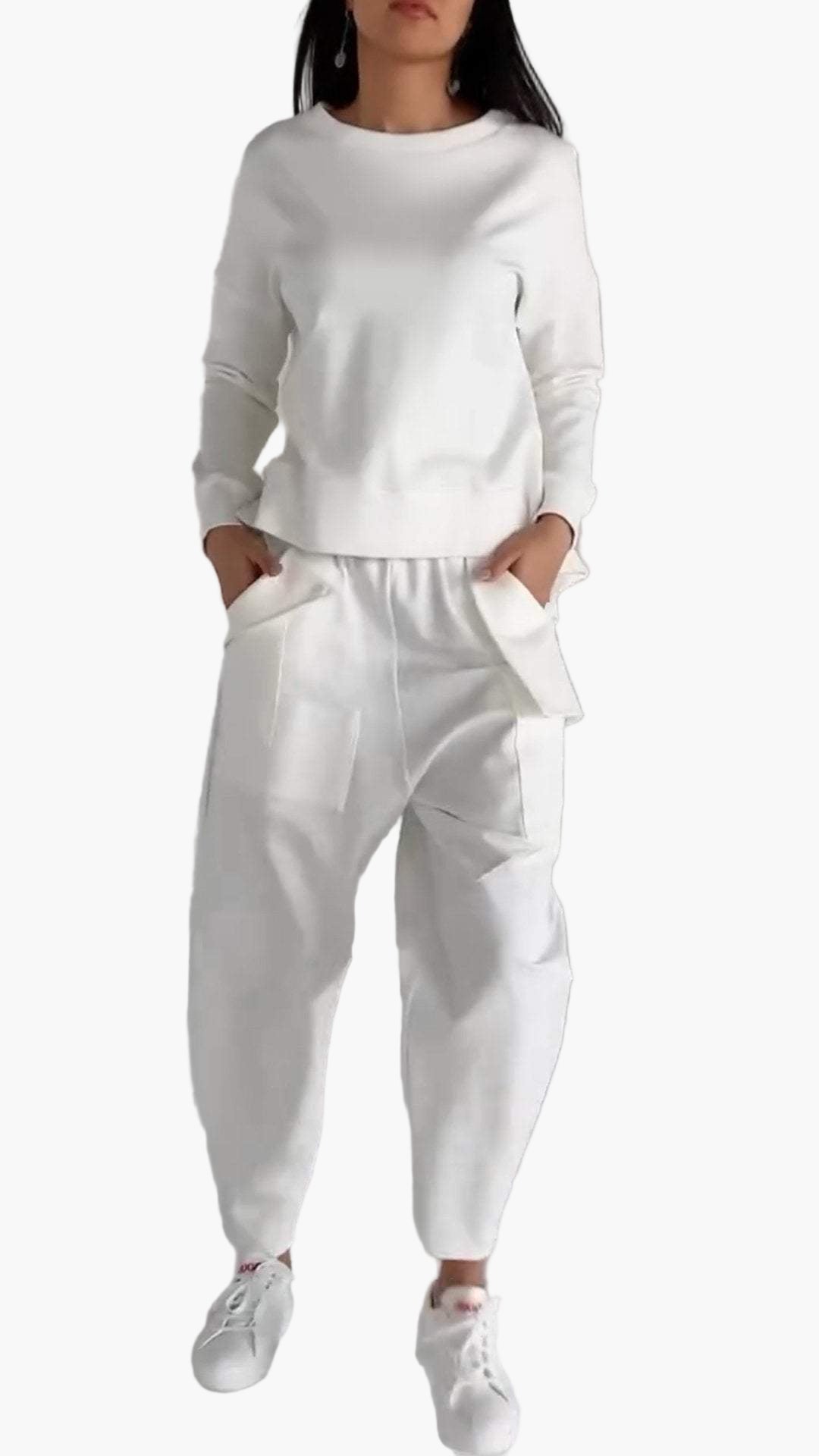 Ensemble détente deux pièces style décontracté pour femme – confort chic pour la maison et les sorties