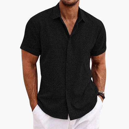 Camicia Uomo Elegante Colletto a Risvolto Maniche Corte Stile Informale Estate