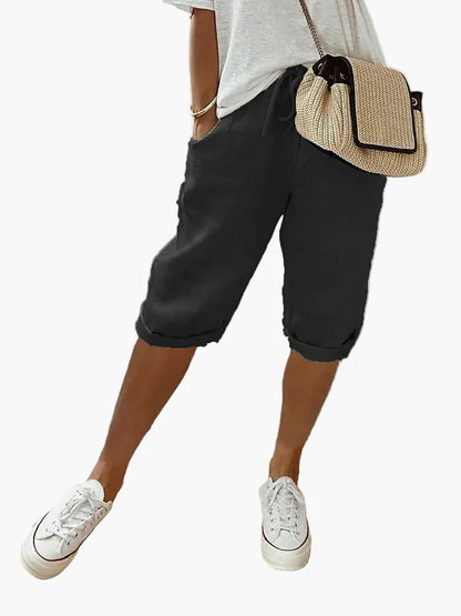 Pantaloncini corti comodi da donna con coulisse – Stile bermuda elegante per l'estate, uso quotidiano e vacanze