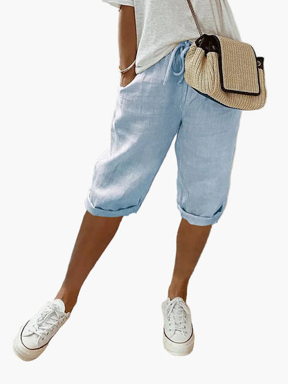 Pantaloncini corti comodi da donna con coulisse – Stile bermuda elegante per l'estate, uso quotidiano e vacanze