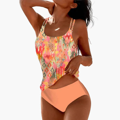 Tankini para mujer elegante estilo bohemio – Traje de baño de moda para playa y piscina