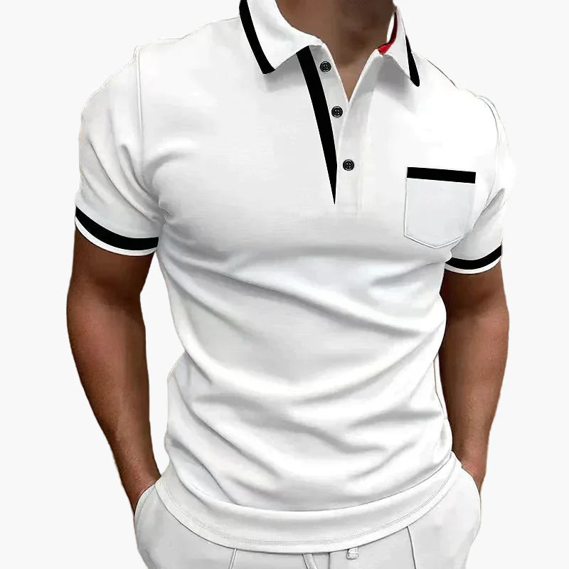 Polo homme style urbain chic à finitions contrastées pour look quotidien soigné