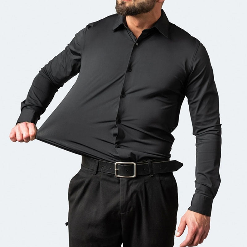 Chemise élégante homme à manches longues coupe ajustée pour affaires et occasions formelles