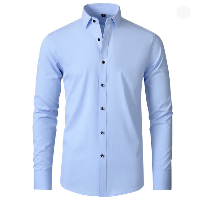 Chemise élégante homme à manches longues coupe ajustée pour affaires et occasions formelles