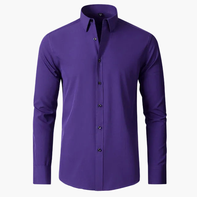 Chemise élégante homme à manches longues coupe ajustée pour affaires et occasions formelles
