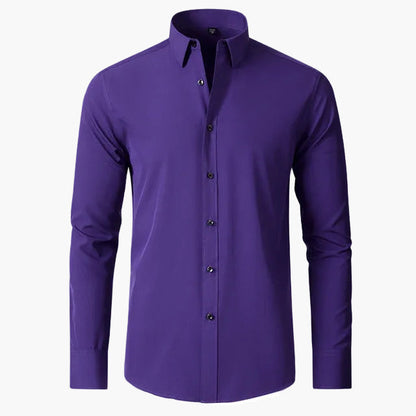 Chemise élégante homme à manches longues coupe ajustée pour affaires et occasions formelles