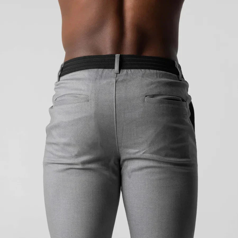 Pantalon chino ajusté pour homme - Style élégant et polyvalent pour bureau et loisirs
