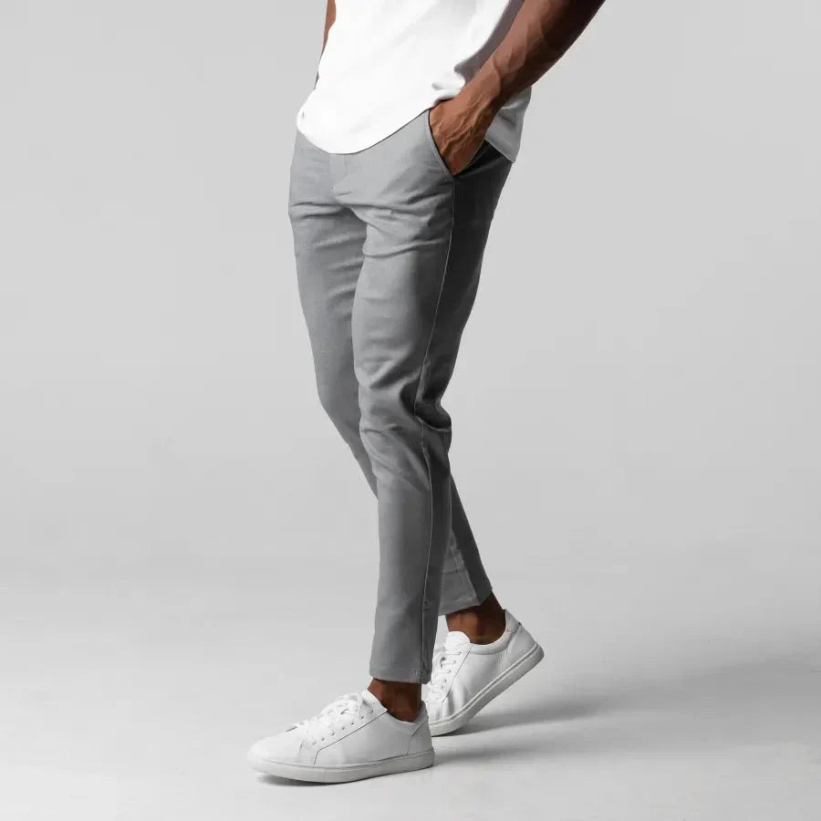 Pantalon chino ajusté pour homme - Style élégant et polyvalent pour bureau et loisirs