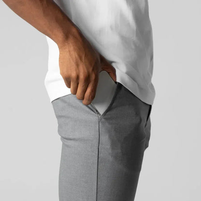 Pantaloni chino aderenti da uomo, stile cittadino e raffinato, ideali per ufficio e uscite