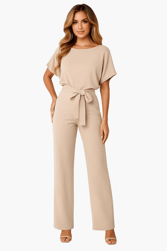 Combinaison élégante pour femme à ceinture nouée pour occasions décontractées ou habillées
