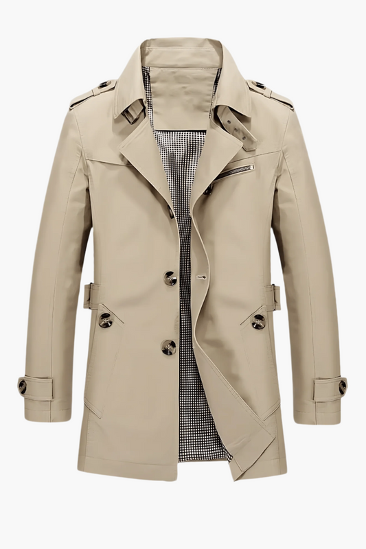 Trench-coat classique pour homme style urbain élégant