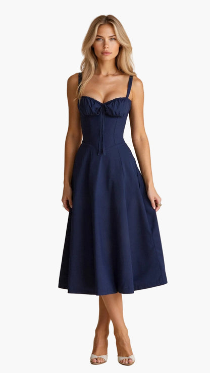 Sukienka midi z gorsetem damska – kwiatowa elegancja i romantyczny styl na specjalne okazje