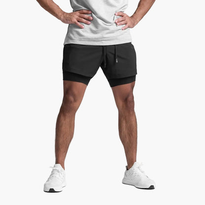 Korte sportbroek voor heren fitness prestatie stijl modern