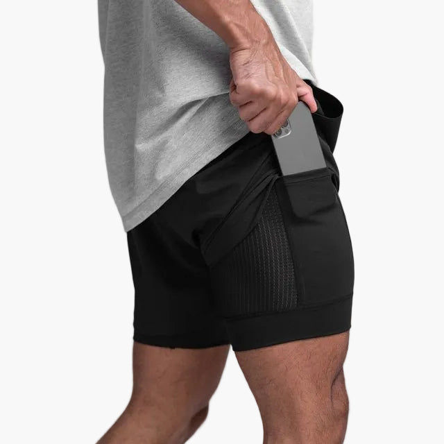 Korte sportbroek voor heren fitness prestatie stijl modern
