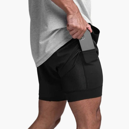 Korte sportbroek voor heren fitness prestatie stijl modern