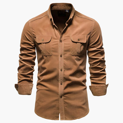 Camicia informale da uomo stile urbano versatile a maniche lunghe