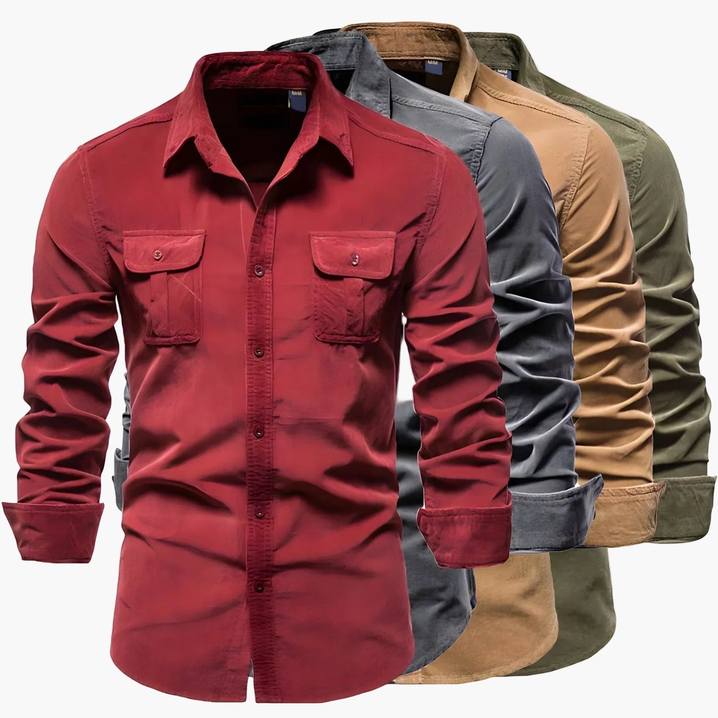 Camicia informale da uomo stile urbano versatile a maniche lunghe