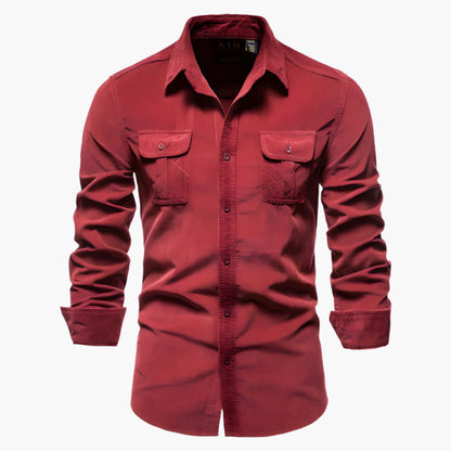 Chemise décontractée homme à manches longues style urbain polyvalent