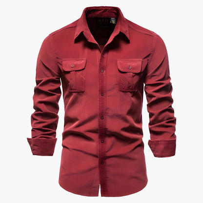 Camicia informale da uomo stile urbano versatile a maniche lunghe