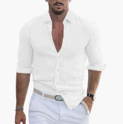 Camicia Estiva Uomo Elegante Informale – Maniche Lunghe, Aspetto Moderno, Ideale per la Stagione Calda