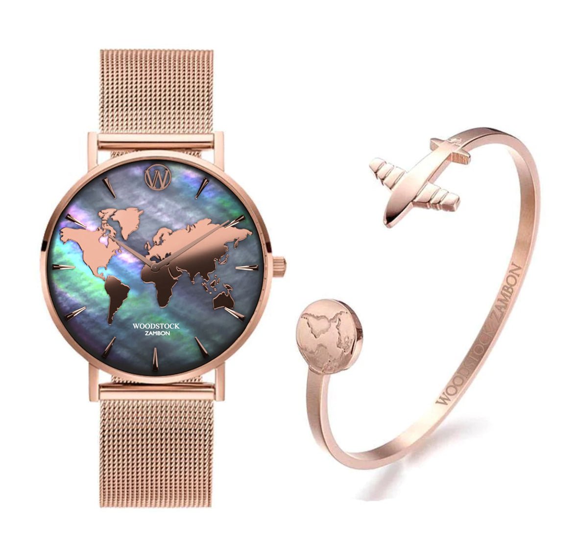 Stephanie – Ensemble de Montre Élégante en Nacre Or Rose pour Femmes