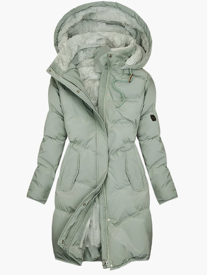 Manteau d'Hiver Long à Capuche Femme Style Urbain Chic et Confortable