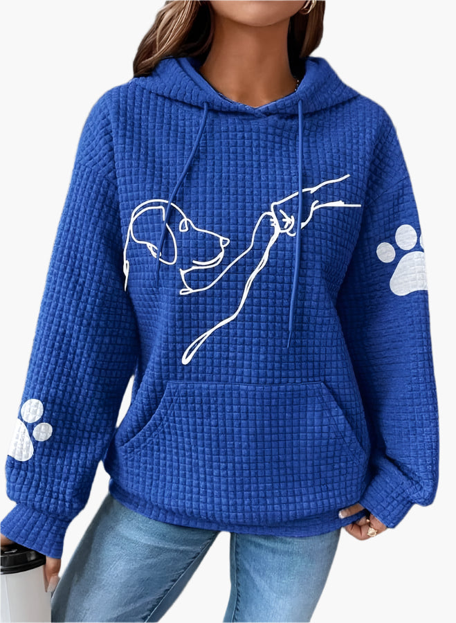 Sweat à Capuche Femme Motif Chien Amoureux des Animaux Style Décontracté